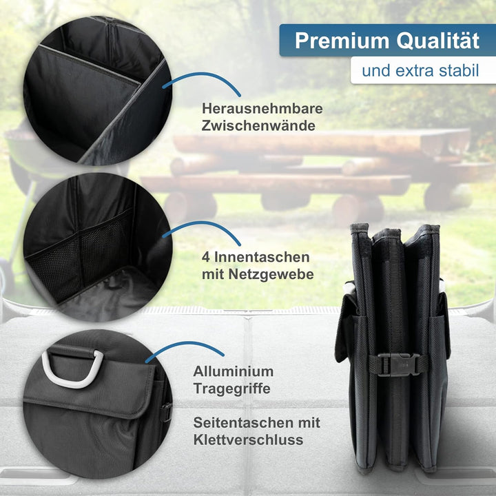 Kofferraum-Tasche - faltbarer Kofferraum-Organizer mit Deckel - Auto-Zubehör - Wohnmobil-Gadget - Ca