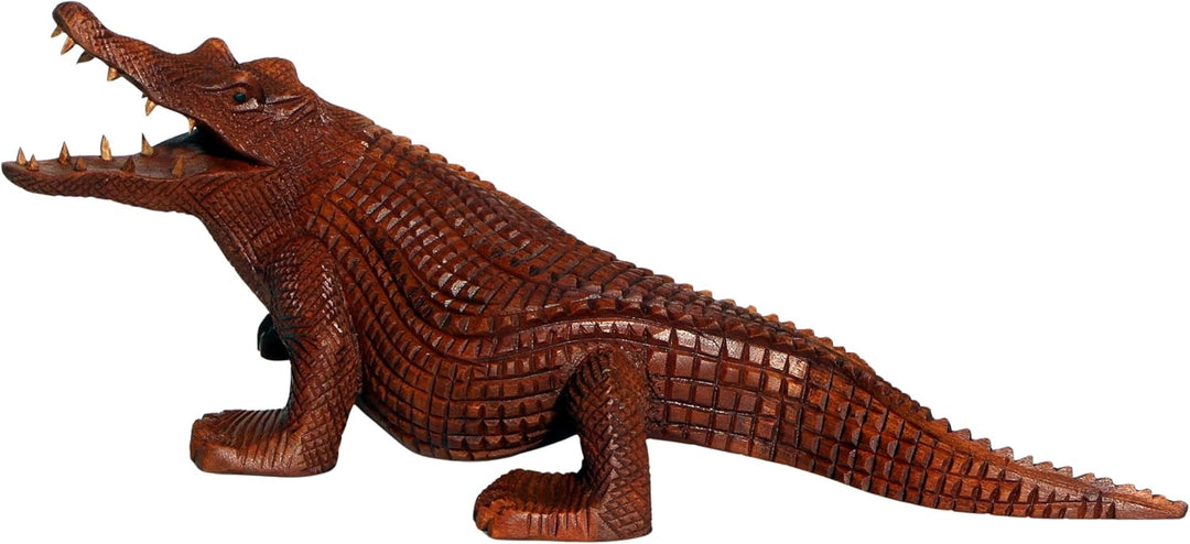 30 cm Krokodil - aus Holz geschnitze Handarbeit als Geschenk-Idee zur Deko Echse Reptil