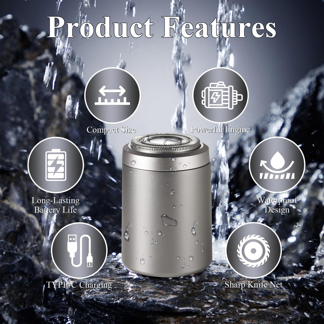 BSOON Mini Portable Electric Shaver, Multifunctional Rasierer Herren Elektrisch, USB Wasserdichter T