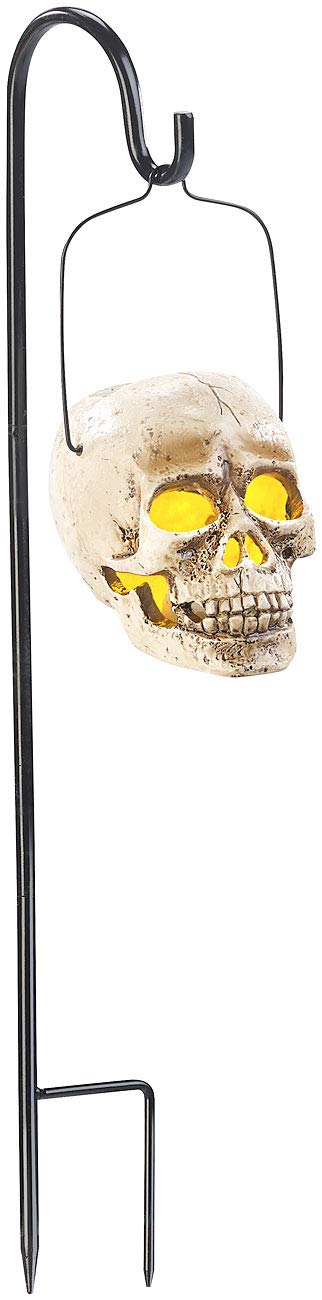 Lunartec Totenkopf Lampe: Halloween Solar Schädel-Leuchte für den Garten, 1 gelbe LED (Halloween Lam
