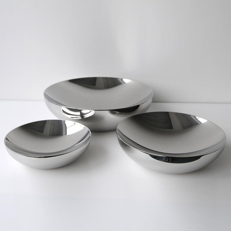 Alessi Double doppelwandige Schale, aus Edelstahl, Silber, 2.8 x 27 x 18 cm, 2.8 x 27 x 18 cm