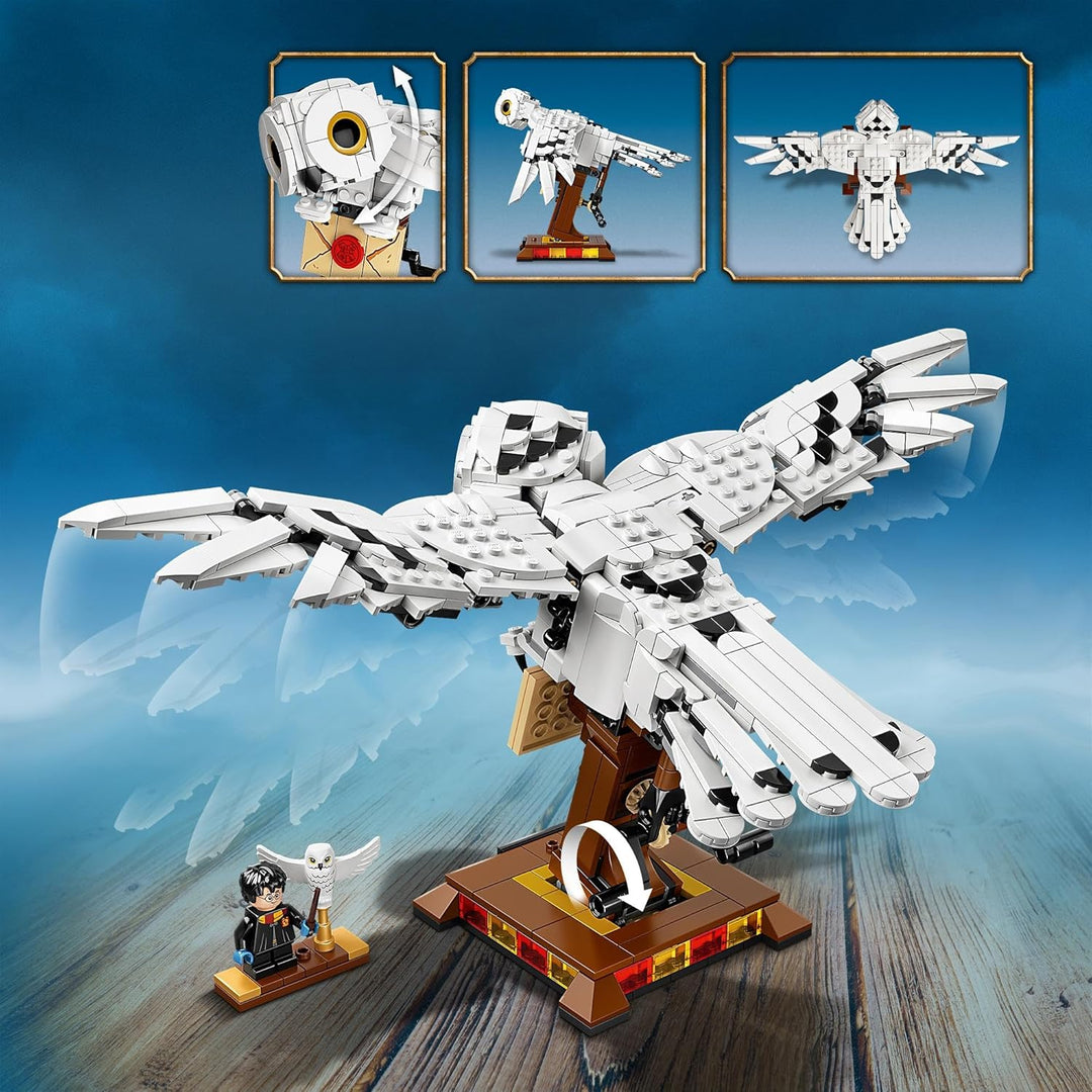 LEGO 75979 Harry Potter Hedwig die Eule, Ausstellungsmodell, Sammlerstück mit beweglichen Flügeln, F