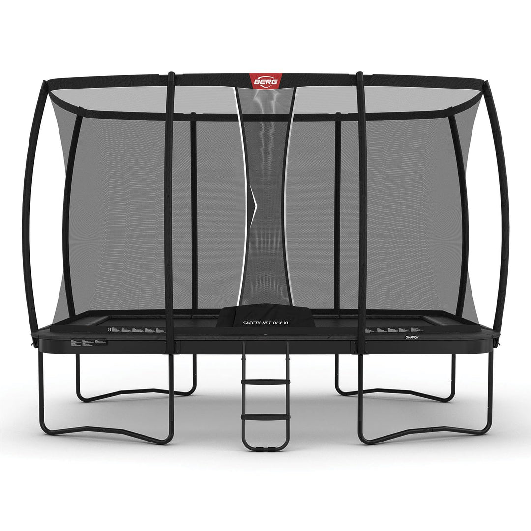 BERG Ultim Champion Trampolin rechteckig grau | Premium Gartentrampolin mit Sicherheitsnetz | Airflo