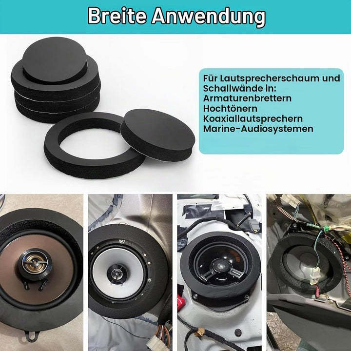 EEEKit 6,5" Lautsprecher Schaumstoff Auto, 4 Stück Universale Autotürlautsprecher Schallschutz Ringe