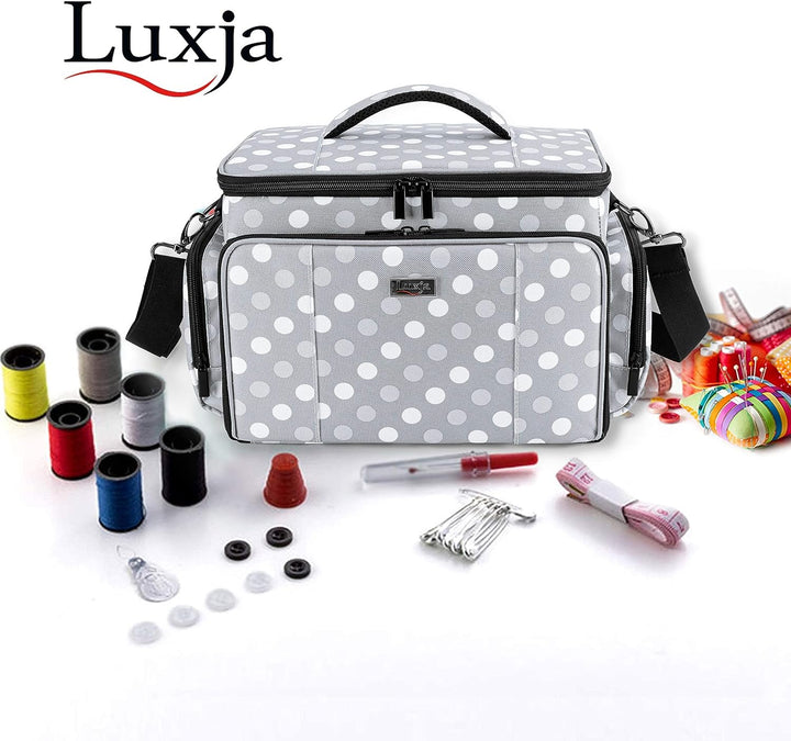 Luxja Nähset Aufbewahrung, Nähzubehör Tasche Organizer für Anfänger, Reisende, Tragetasche für Nähma