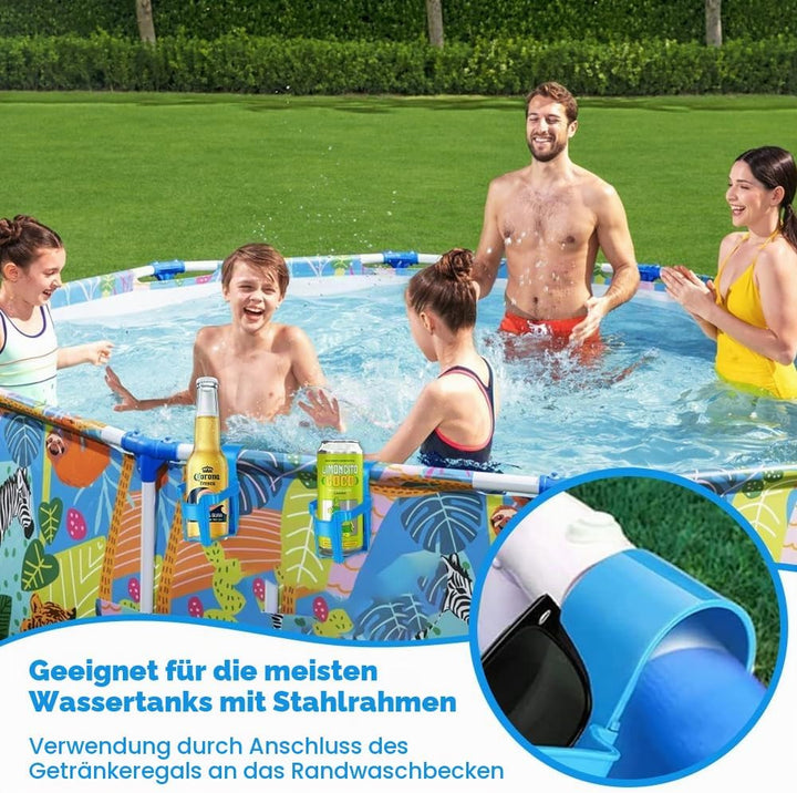 4 Stück Getränkehalter Poolrand, Pool Becherhalter Wasserbecher-Hängehalter Getränke Halterung Pools