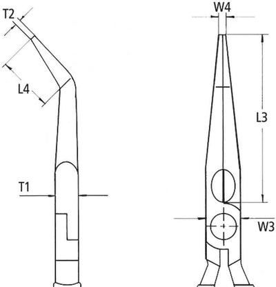 KNIPEX Flachrundzange mit Schneide (Storchschnabelzange) verchromt, mit Mehrkomponenten-Hüllen 200 m