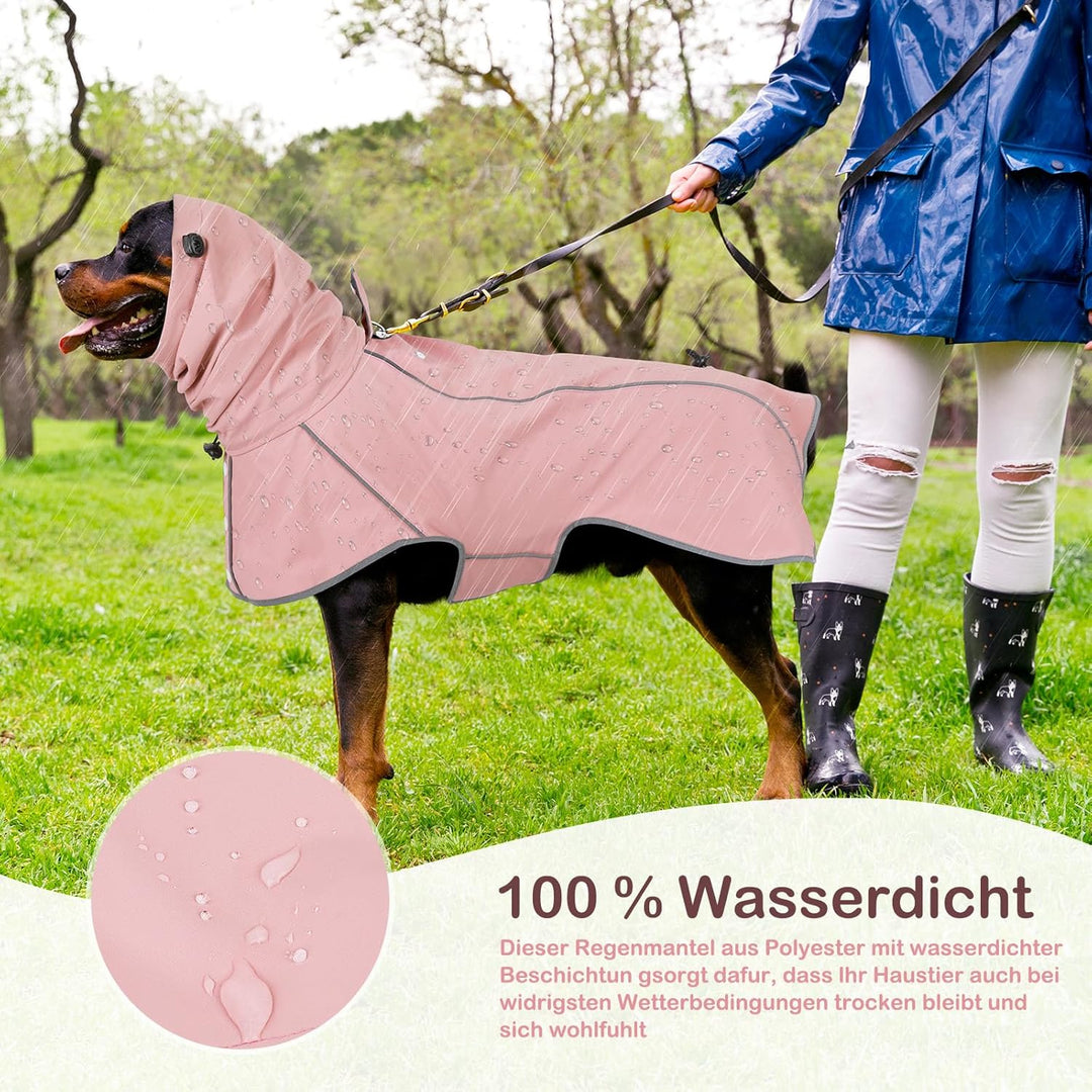 Hunderegenmantel - Wasserdichter Regenjacke für Hunde, Einstellbare Regenmantel für Mittlere, Grosse