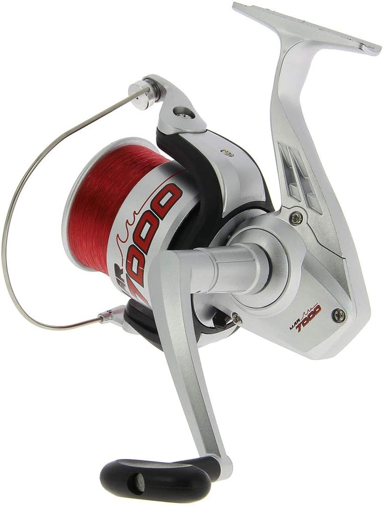 2 x Meeresangeln, Beachmaster-Angelrute, 3,6 m, 3 Stück & 2 x 1BB-Rolle, 9 kg, rote Schnur mit 2 Pac