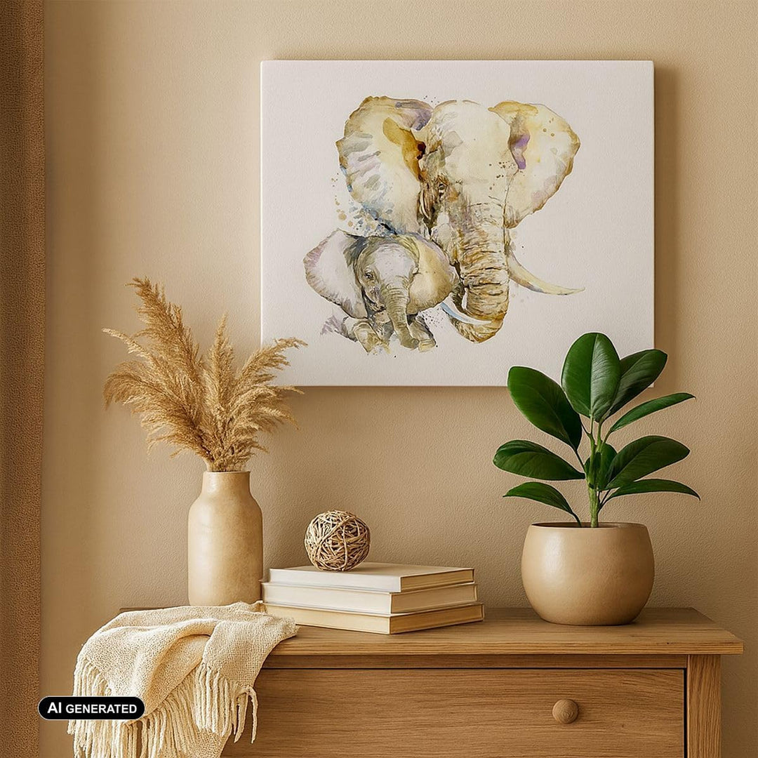 Bilder auf Leinwand Elefanten tier safari afrika Leinwandbild 70x50cm Wandbilder Dekoration Wohnzimm