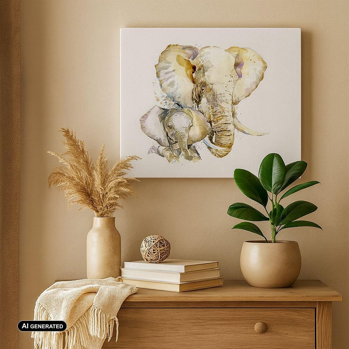 Bilder auf Leinwand Elefanten tier safari afrika Leinwandbild 70x50cm Wandbilder Dekoration Wohnzimm