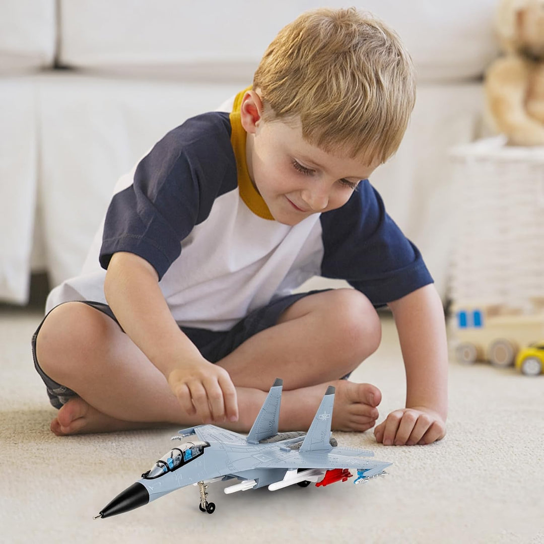 J-16 Flugzeug-Spielzeugmodell mit simuliertem Raketenangriff, Rückzug-Militärkampfflugzeugmodell mit
