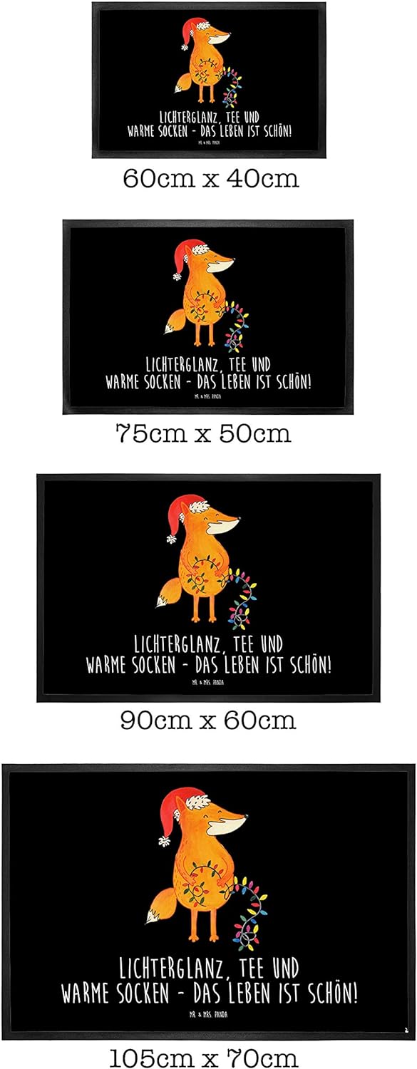 Mr. & Mrs. Panda 50 x 75 cm Fussmatte Fuchs Weihnachten - Geschenk, Schmutzfänger, Nikolaus, Winter,