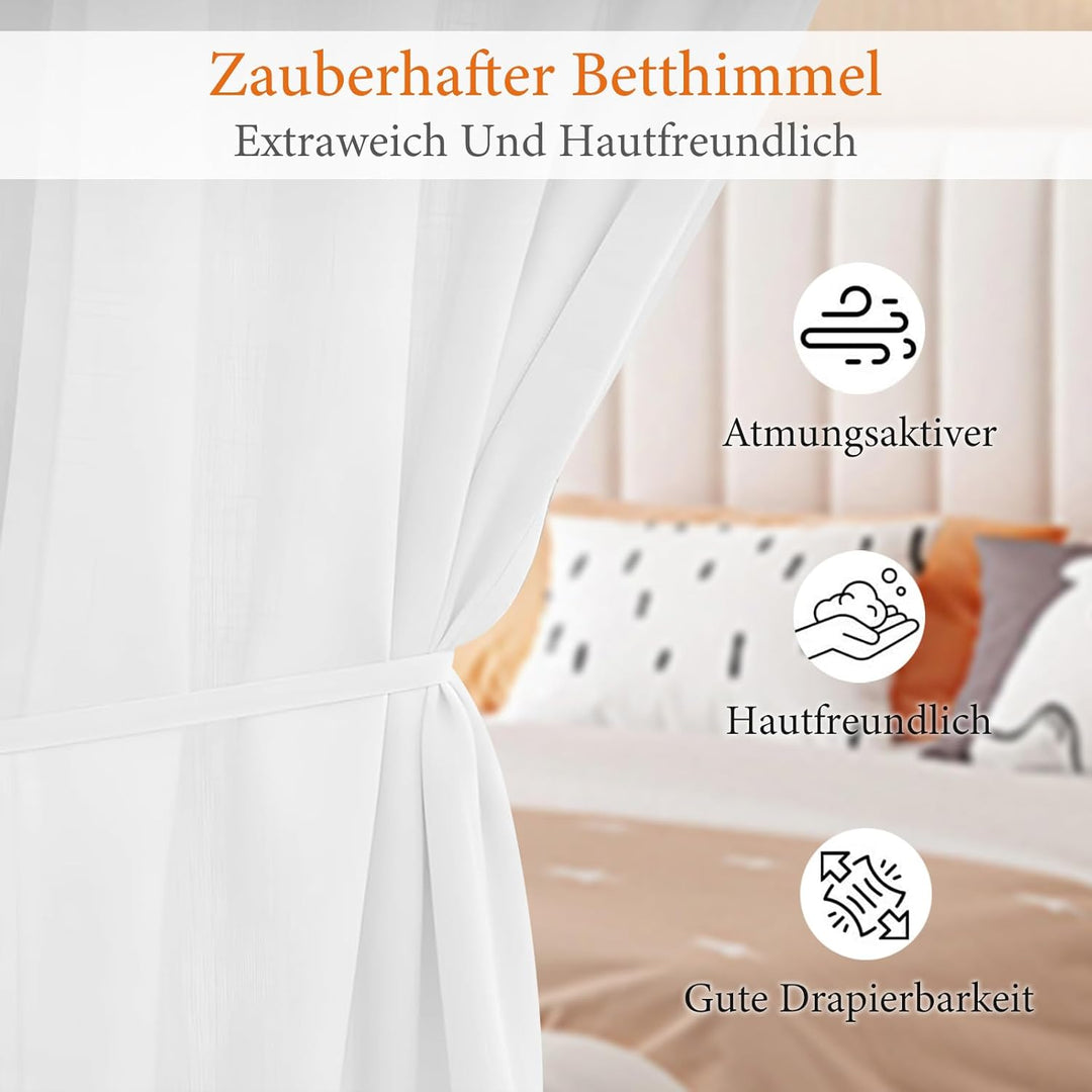 2 Stück Hausbett Himmel Set, Betthimmel für Hausbett Deko, Bett Vorhang für Mädchen und Jungen im Ki