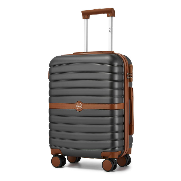 KONO Koffer Reisekoffer Trolley Handgepäck Koffer 55x40x20cm von ABS+PC Hartschalenkoffer mit Zwilli