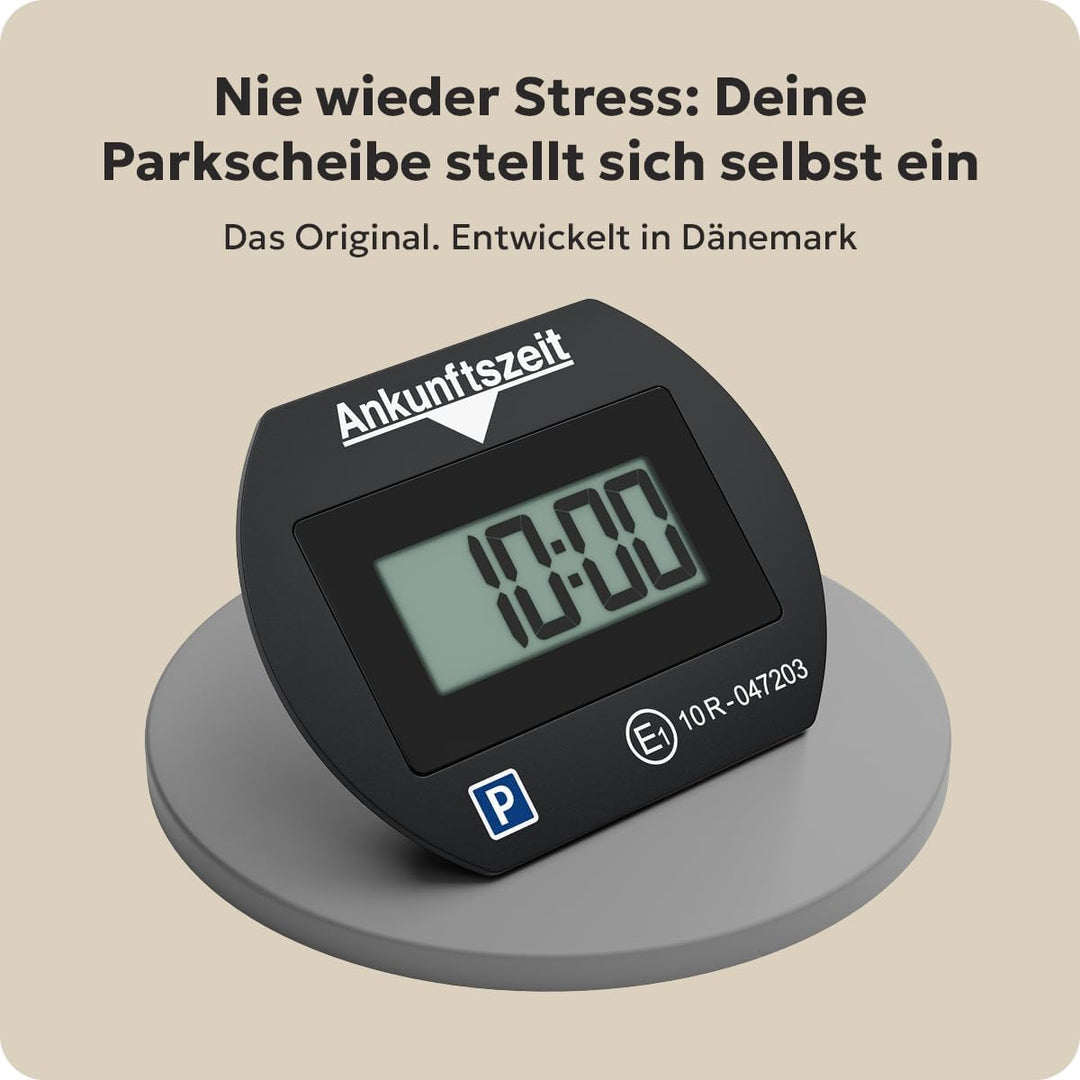 2X Park Lite elektronische Parkscheibe Digitale Parkuhr schwarz mit offizieller Zulassung vom KBA -