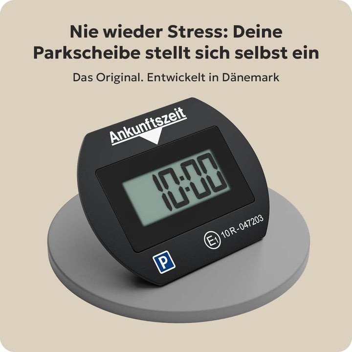 2X Park Lite elektronische Parkscheibe Digitale Parkuhr schwarz mit offizieller Zulassung vom KBA -