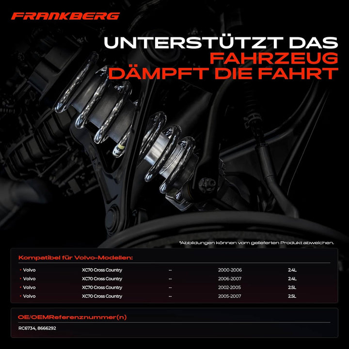 Frankberg 2x Federn Fahrwerksfeder Hinterachse Kompatibel mit XC70 Cross Country 2.4L 2.5L 2000-2007