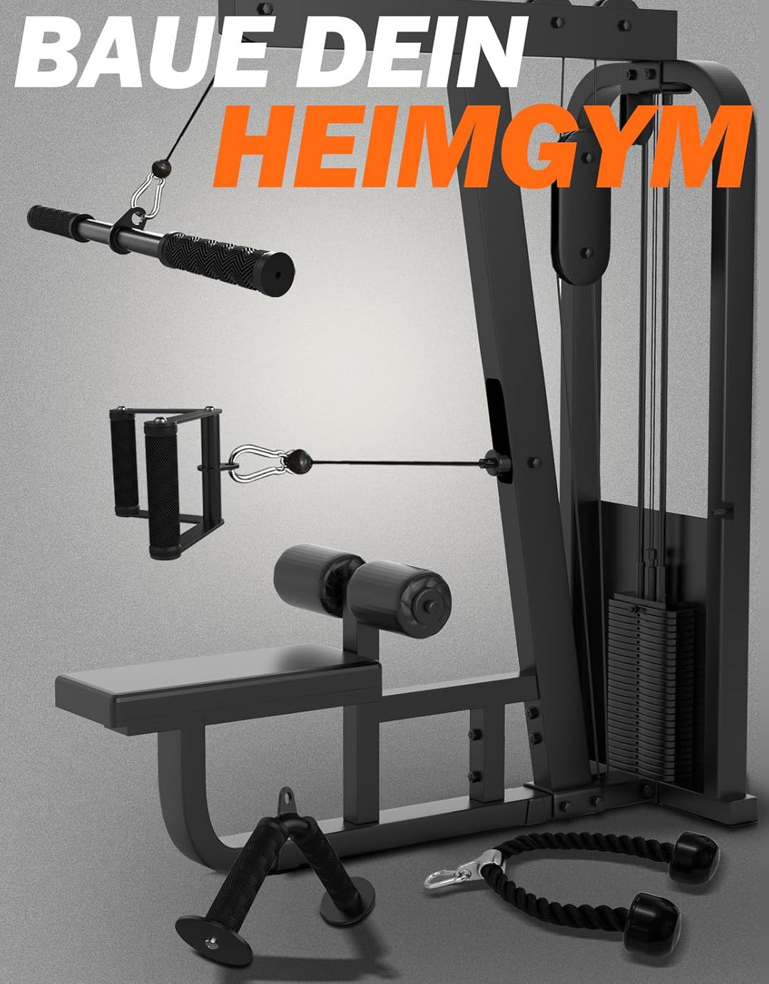 Fitarc Kabelmaschinen-Zubehör Set, Lat Pulldown Zubehör für Heimfitnessgeräte, Trizeps-Zuggriff für
