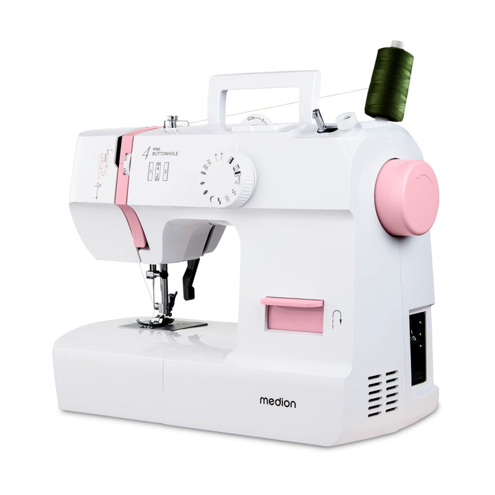 MEDION Nähmaschine SM70 (70 Watt, 12 verschiedene Stichmuster, LED Nählicht, einstellbare Stichlänge