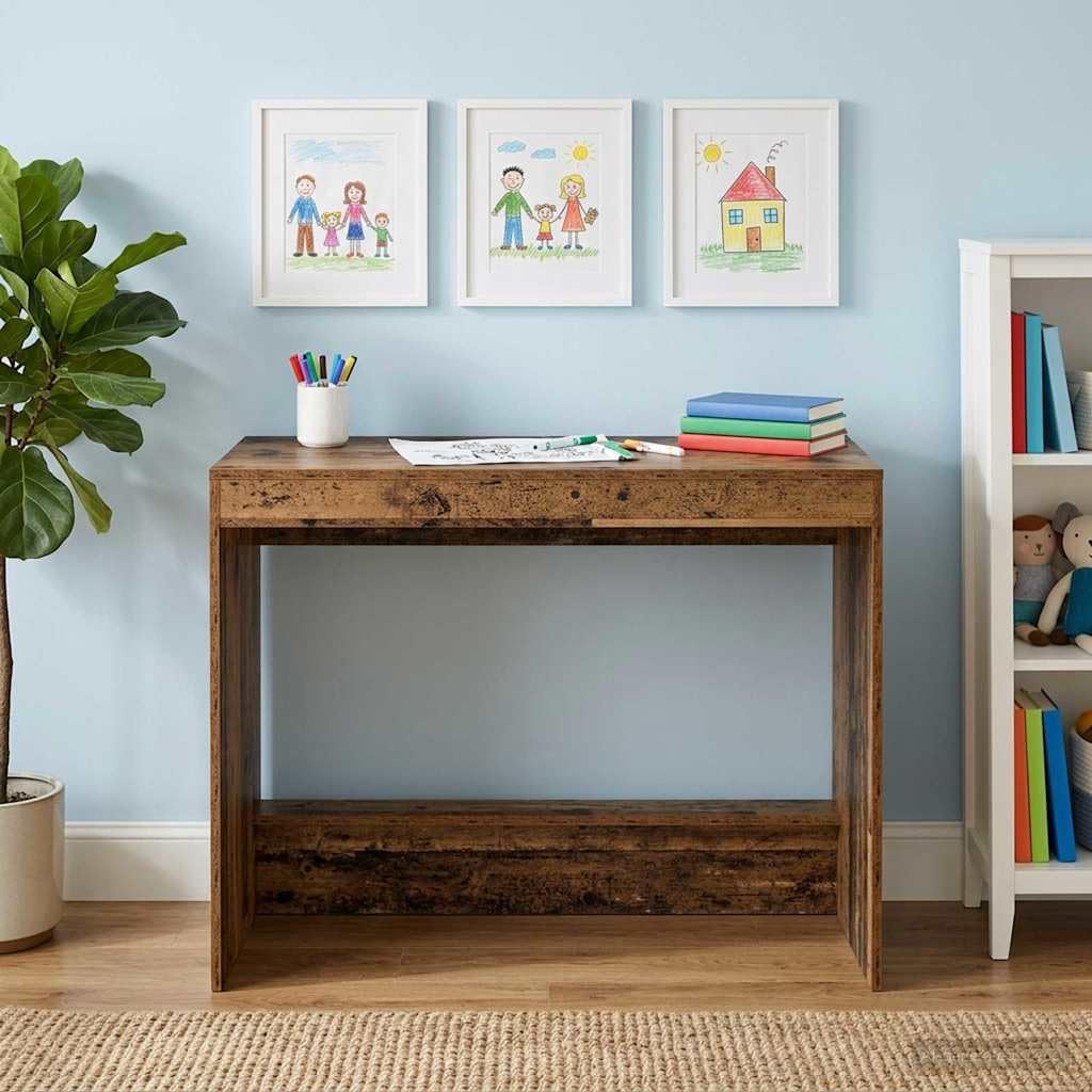 Bett-Schreibtisch Altholz Holzwerkstoff, 100 x 45 x 75 cm, mit Schublade und Ablage, als Laptop PC T