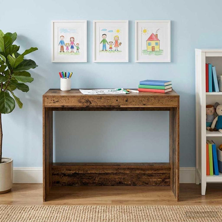 Bett-Schreibtisch Altholz Holzwerkstoff, 100 x 45 x 75 cm, mit Schublade und Ablage, als Laptop PC T