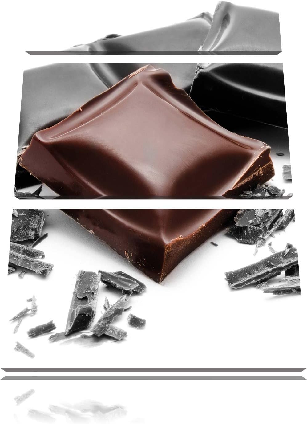 Pixxprint leckere Tafel Schokolade 3-Teiler Leinwandbild 120x80 Bild auf Leinwand