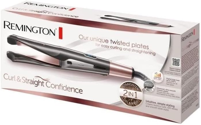 Remington Haarglätter 2-in-1 Curl&Straight Confidence S6606 Haarstyler, Haarstyler