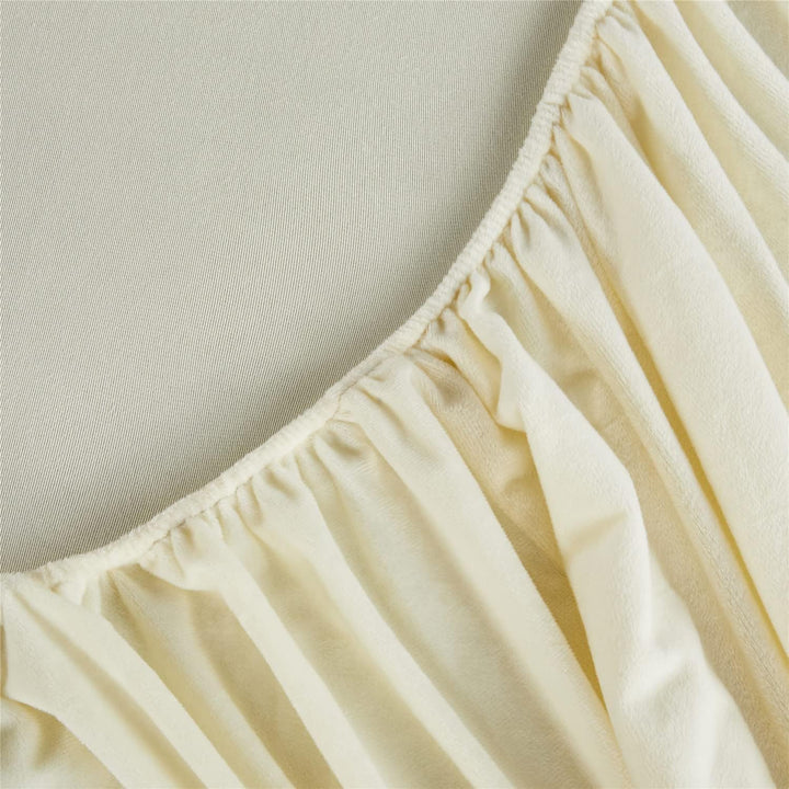 Boqingzhu Flauschige Plüsch Spannbettlaken 140x200cm Beige Weiss Winter Warm Flanell Fleece Biber Sa