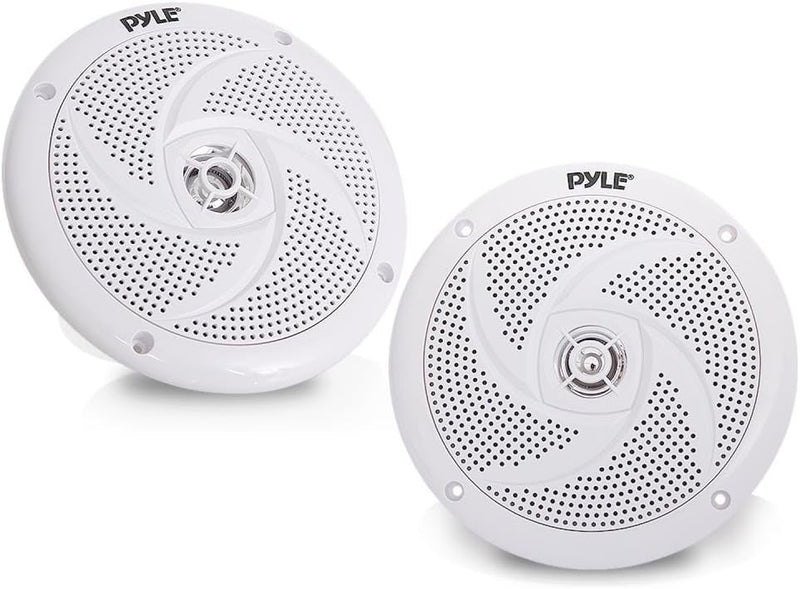 Pyle Marine Speakers - 6.5 Inch 2 Way Waterproof and Weather Resistant Outdoor Audio Stereo Sound Sy