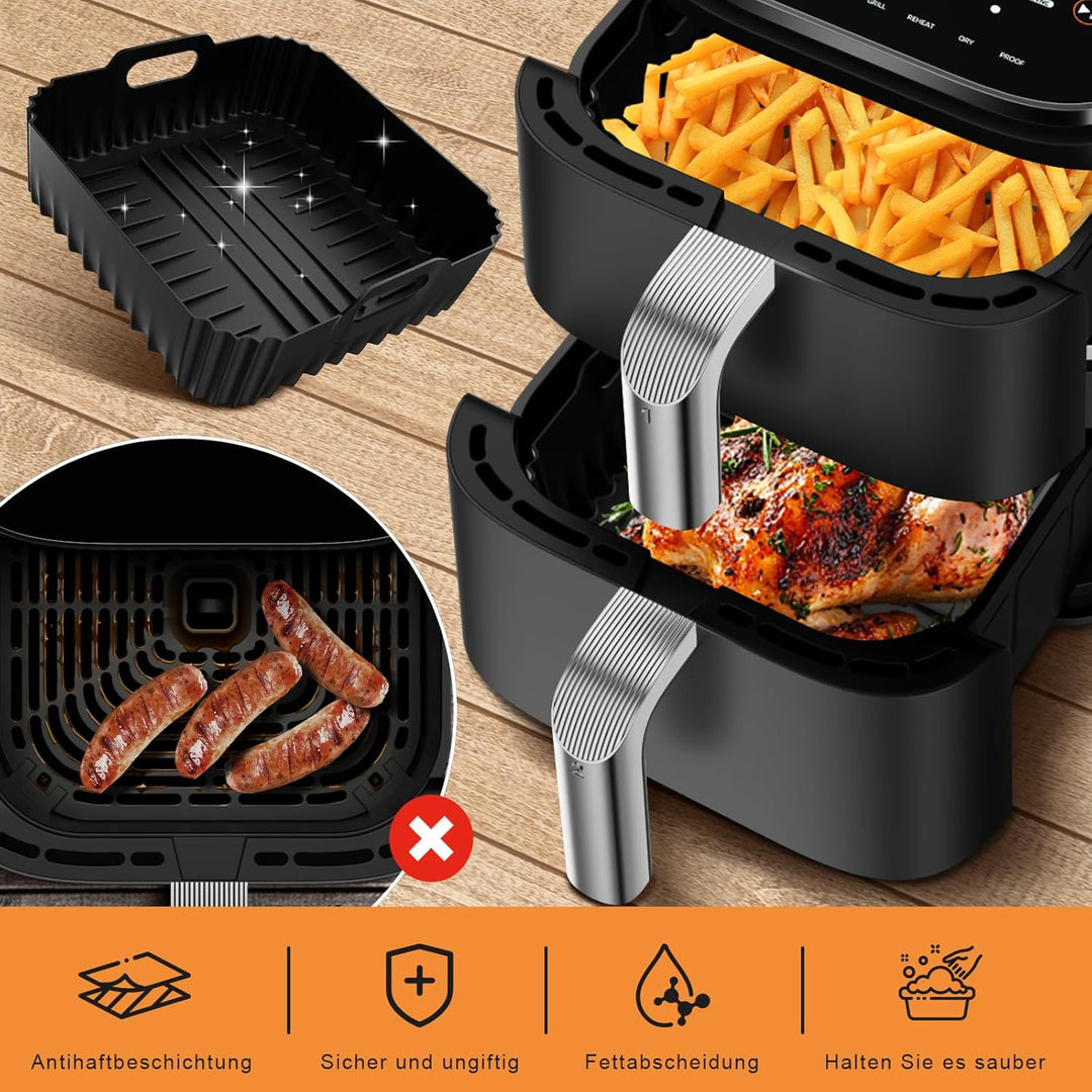 Heissluftfritteuse Silikonform Zubehör für COSORI Turbo Tower Pro, Airfryer Silikonform für COSORI T