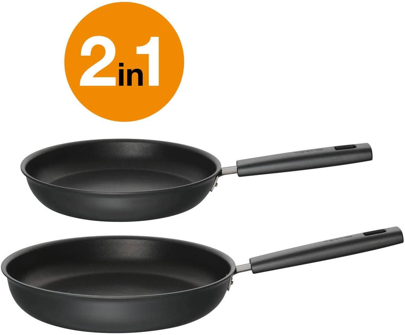 Fiskars Bratpfannen-Set, Ø 24 cm und Ø 28 cm, Für alle Kochfelder geeignet, Aluminium/Kunststoff, Kr