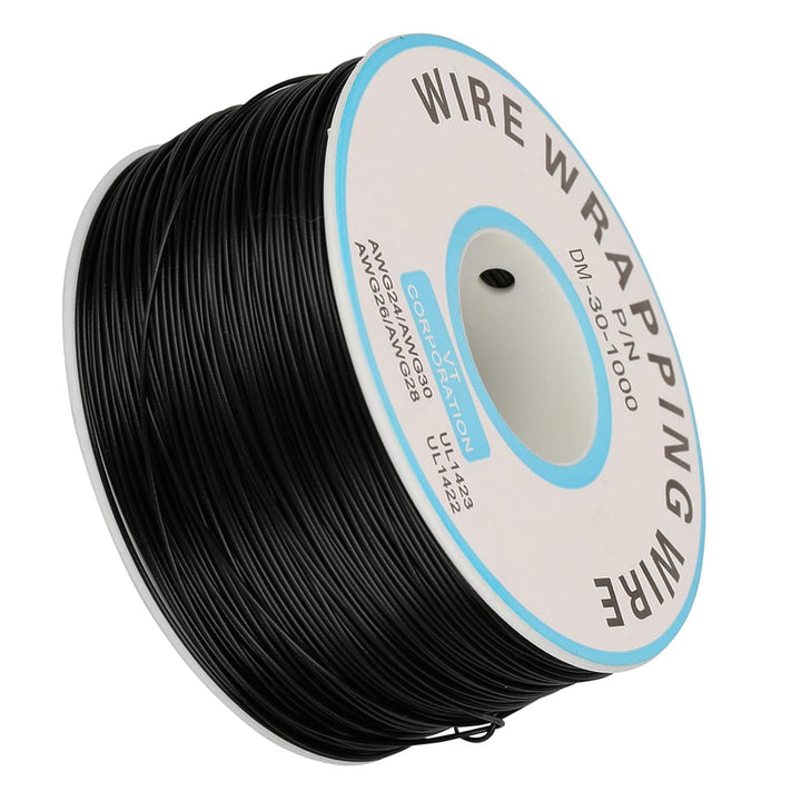 30AWG 0,25mm Schaltlitze Single Kupferkabel Litze Temperature 80℃ schwarz, schwarz