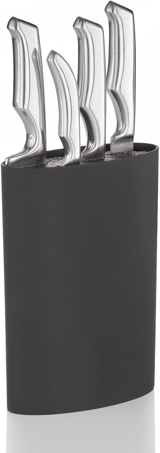 Buddy´s Blades - Messerblock, Messerhalter, unbestückt, 23 cm Höhe, schwarz, oval, hochwertiger Kuns