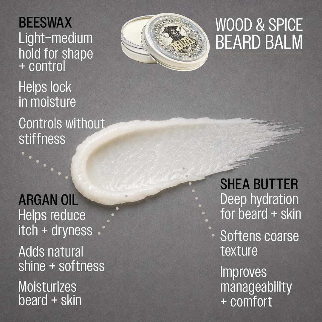 Reuzel Beard Balm, Wood & Spice, Masculine Scent, 35 g