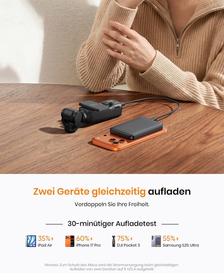 Powerbank Magnetische 10000mAh, Externe Powerbank Kabellose Magnetic mit USB-C 20W, Schnellladegerät