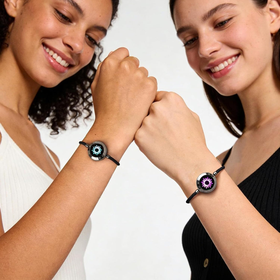 TOTWOO Partnerarmband für Paare - Bluetooth Armband mit Liebesalarm: Vibriert & Leuchtet bei Berühru