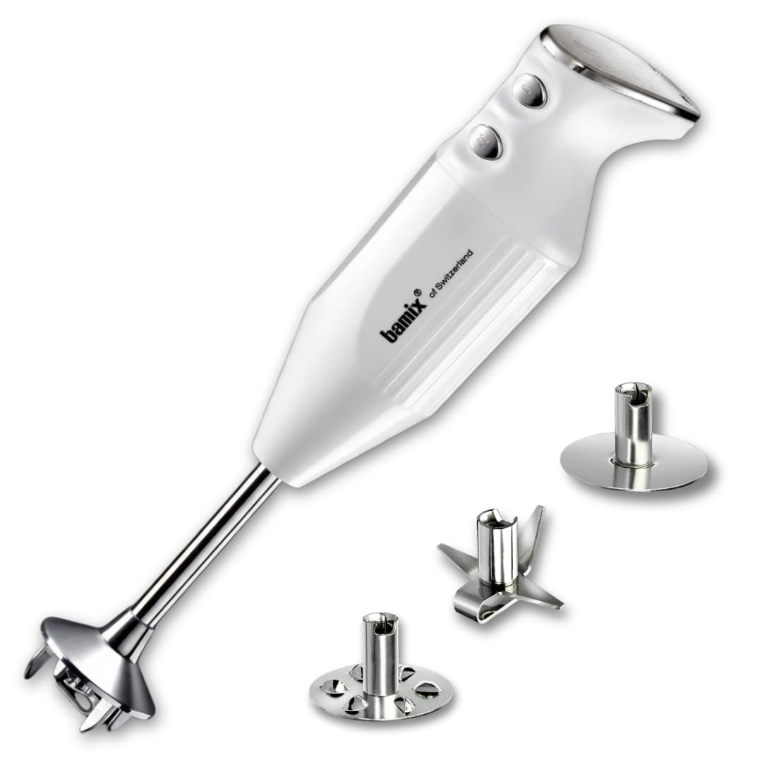 bamix Stabmixer Set M250 PRIME inkl. Multifunktionsmesser, Quirl, Schlagscheibe aus Edelstahl, 250 W