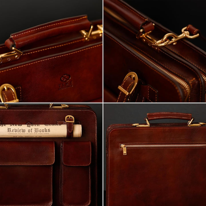 Time Resistance Leder Arbeitstasche – Handgemacht Ledertasche 15 Zoll Laptoptasche Bürotasche Notebo
