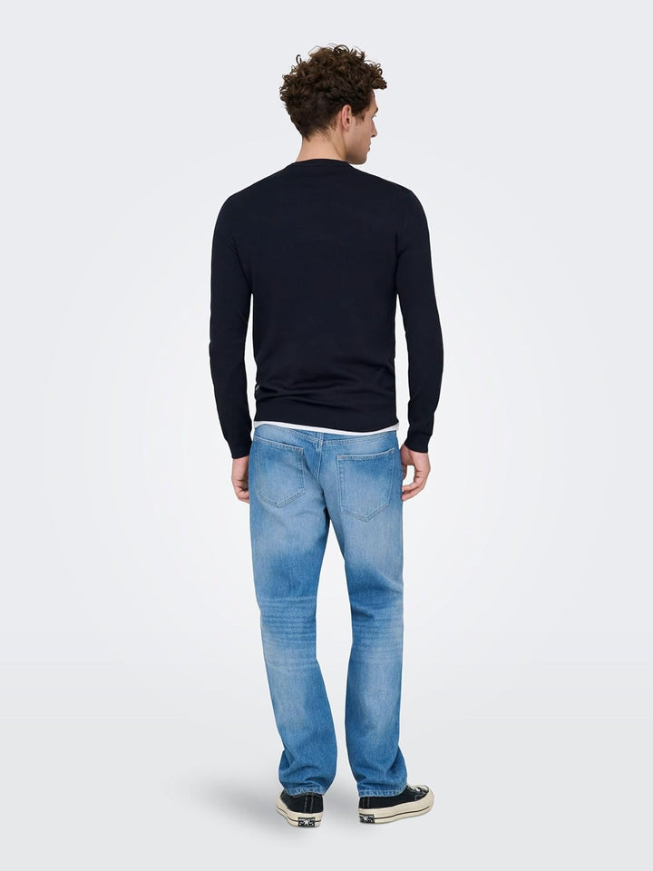 ONLY & SONS Male Strickpullover ONSWYLER Pullover, XS Dark Navy