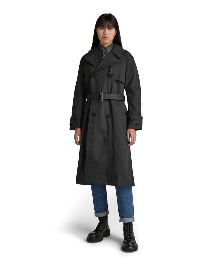 G-STAR Damen High Trenchcoat Jackets (1er Pack) M Blau (raw denim D22012-D189-001), M Blau (raw deni