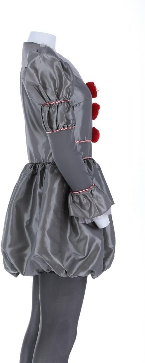 Smiffys IT Chapter Two Pennywise Kostüm für Erwachsene, Kleid mit Nackenrüschen und Strumpfhosen, gr