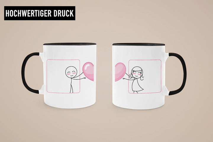 Trendation - Fernbeziehung Geschenke Tassen Set Partner Liebe Geschenk für Freundin Freund Liebesges