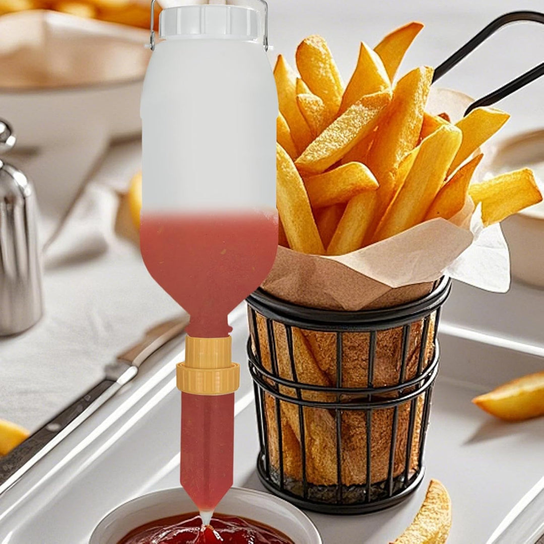 Generisch Sossenflasche - Drückflasche Für Saucen - 2,5 Liter Aufhängbarer Behälter Für Ketchup Mayo