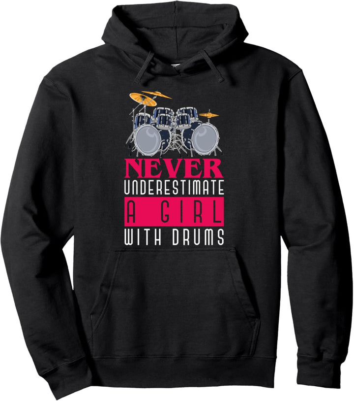 Musiker Drummer Schlagzeuger Lustiges Schlagzeug Mädchen Pullover Hoodie