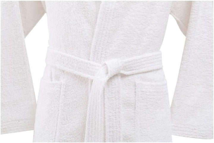 Bademantel Bassetti Saunamantel Morgenmantel Frottee Herren Damen mit Kapuze Grösse L 100% Baumwolle