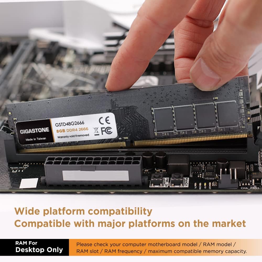 【DDR4 RAM】 GIGASTONE 8GB DDR4 2666MHz (2400MHz or 2133MHz) PC4-21300(PC4-19200/17000) CL19 1.2V UDIM