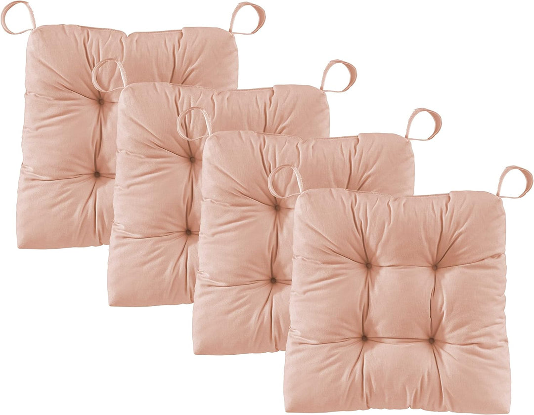 Traumnacht Stuhlkissen Premium 4er Set, 38 x 40 x 7 cm, Rose, Öko-Tex Zertifiziert, produziert nach