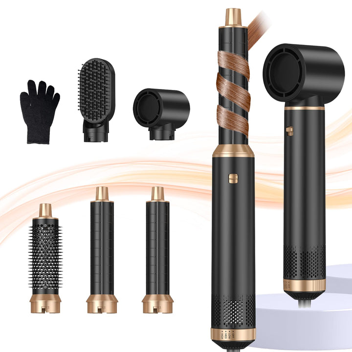 5 in 1 Hairstyler Rundbürstenföhn,Airstyler Lockenstab mit Luft, 3 Temperaturregelung, Föhnbürste, G
