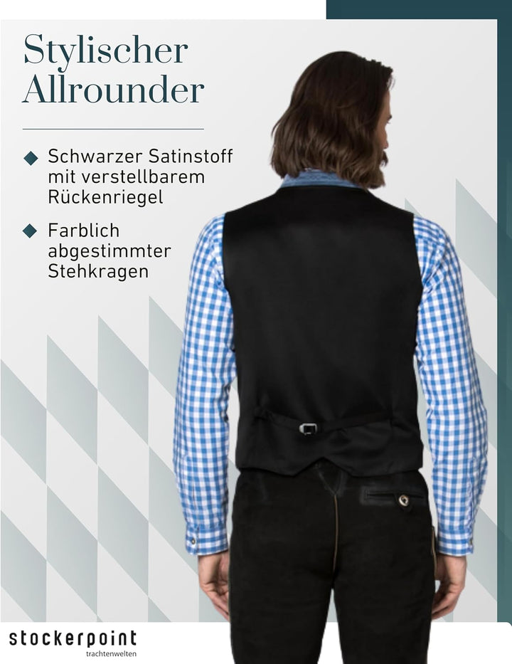 Stockerpoint Herren Ricardo Trachtenweste (1er Pack) 46 rauchblau, 46 rauchblau